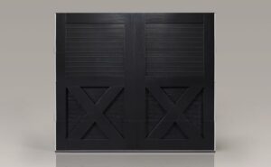 Canyon-ridge-louver-design47-solid-black-solo-garage-door | Whitby ...